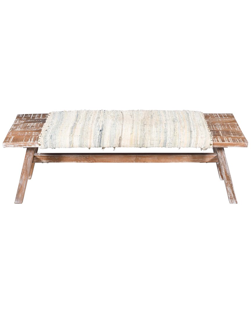 Lr Home Tennyson Striped Bohemian Handmade Accent Bench