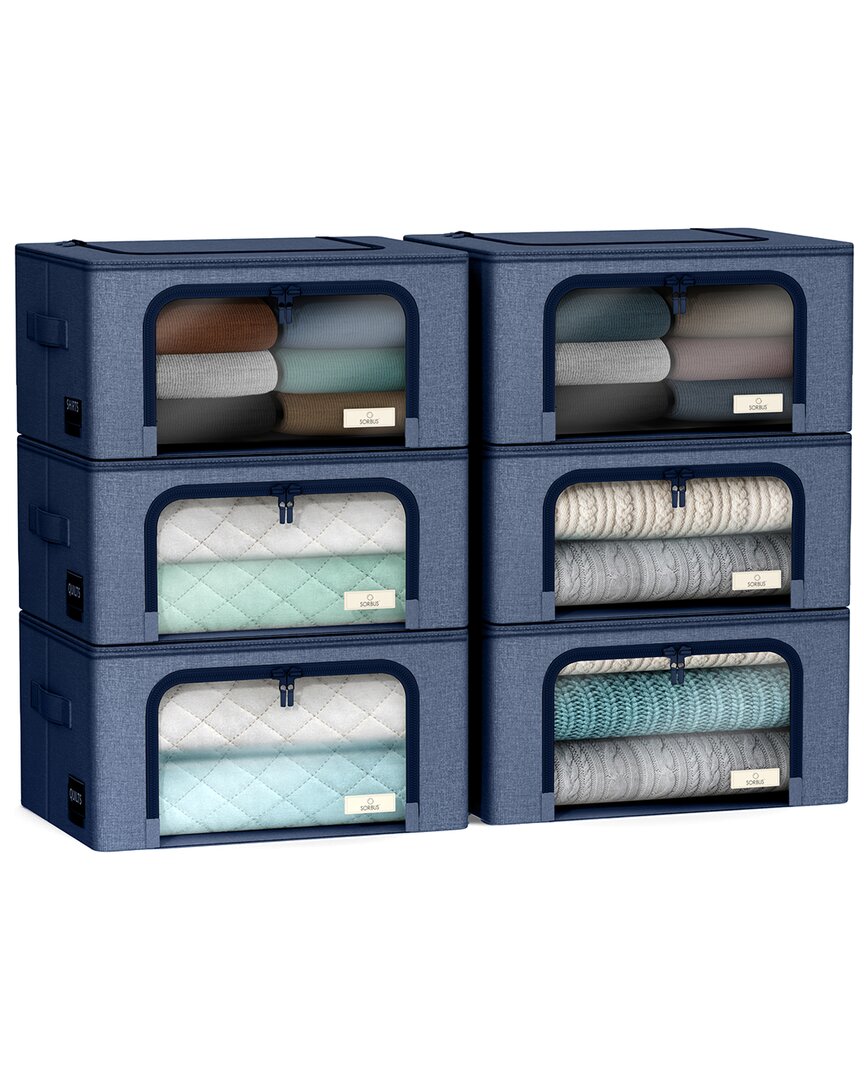 Sorbus 6 Pack Small Foldable Storage Box In Multi