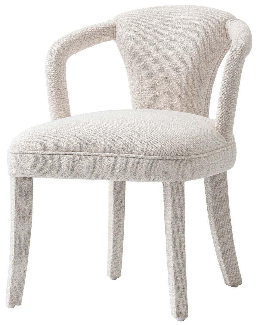 Manhattan Comfort Modern Palmer Tweed Dining Armchair In White