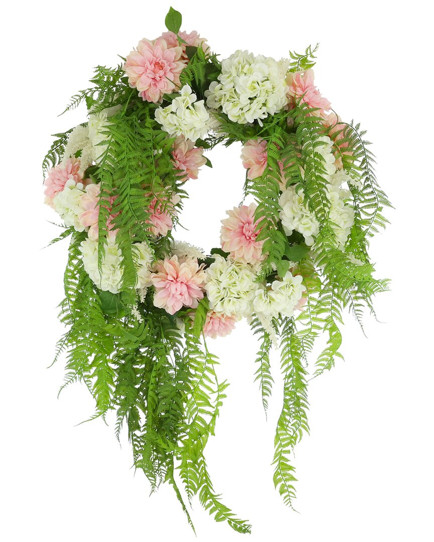 Creative Displays 25in Spring Wreath With Dahlias In Multi