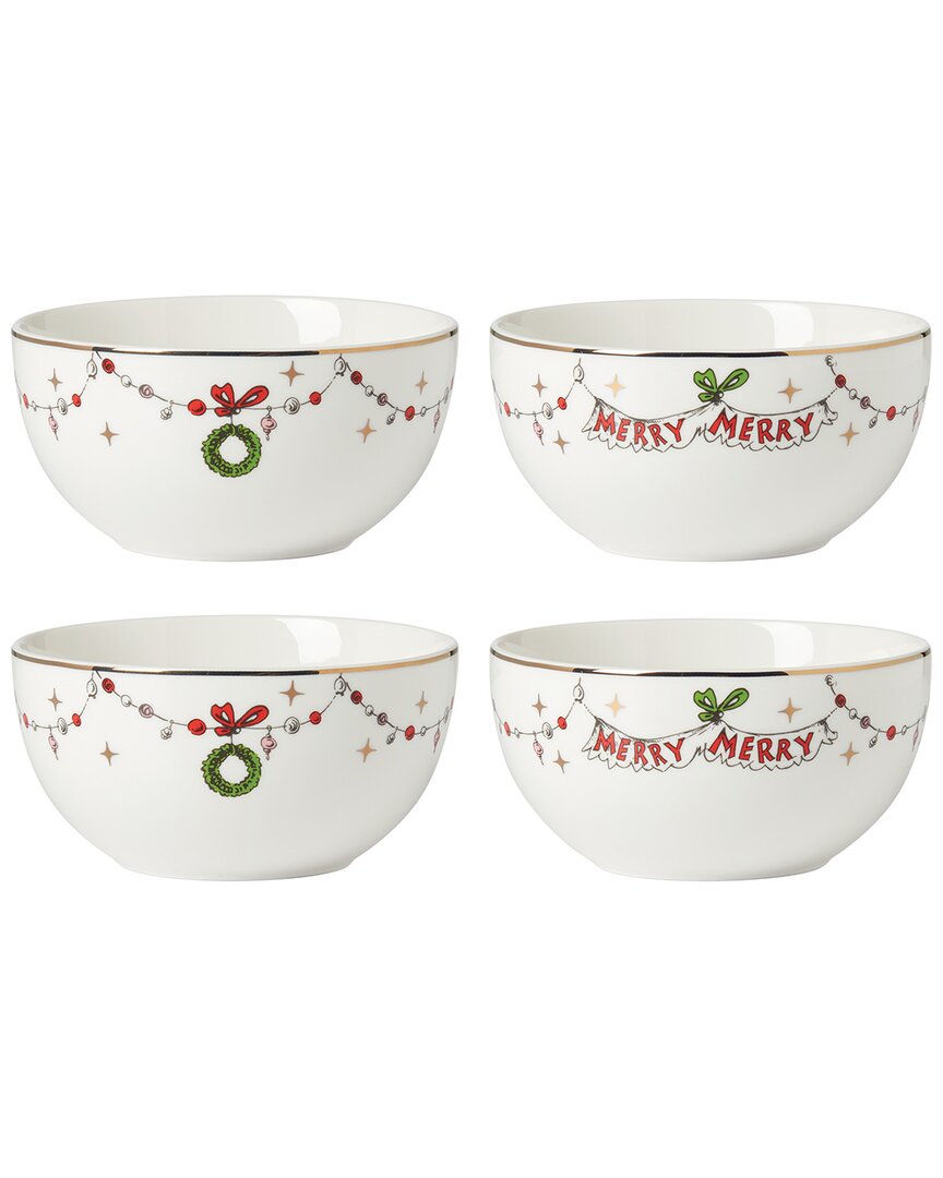 LENOX LENOX MERRY GRINCHMAS SET OF 4 ASSORTED ALL-PURPOSE BOWLS