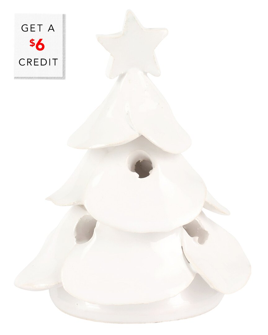 Vietri Foresta White Mini Scalloped Tree With $5 Credit