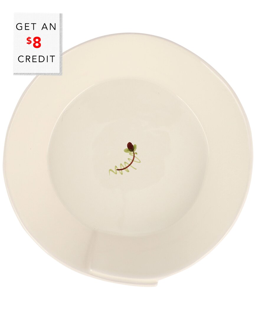 Vietri Lastra Fiori Di Bosco Medium Shallow Bowl With $8 Credit