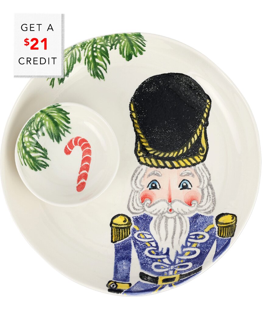 Vietri Nutcrackers Chip And Dip Set