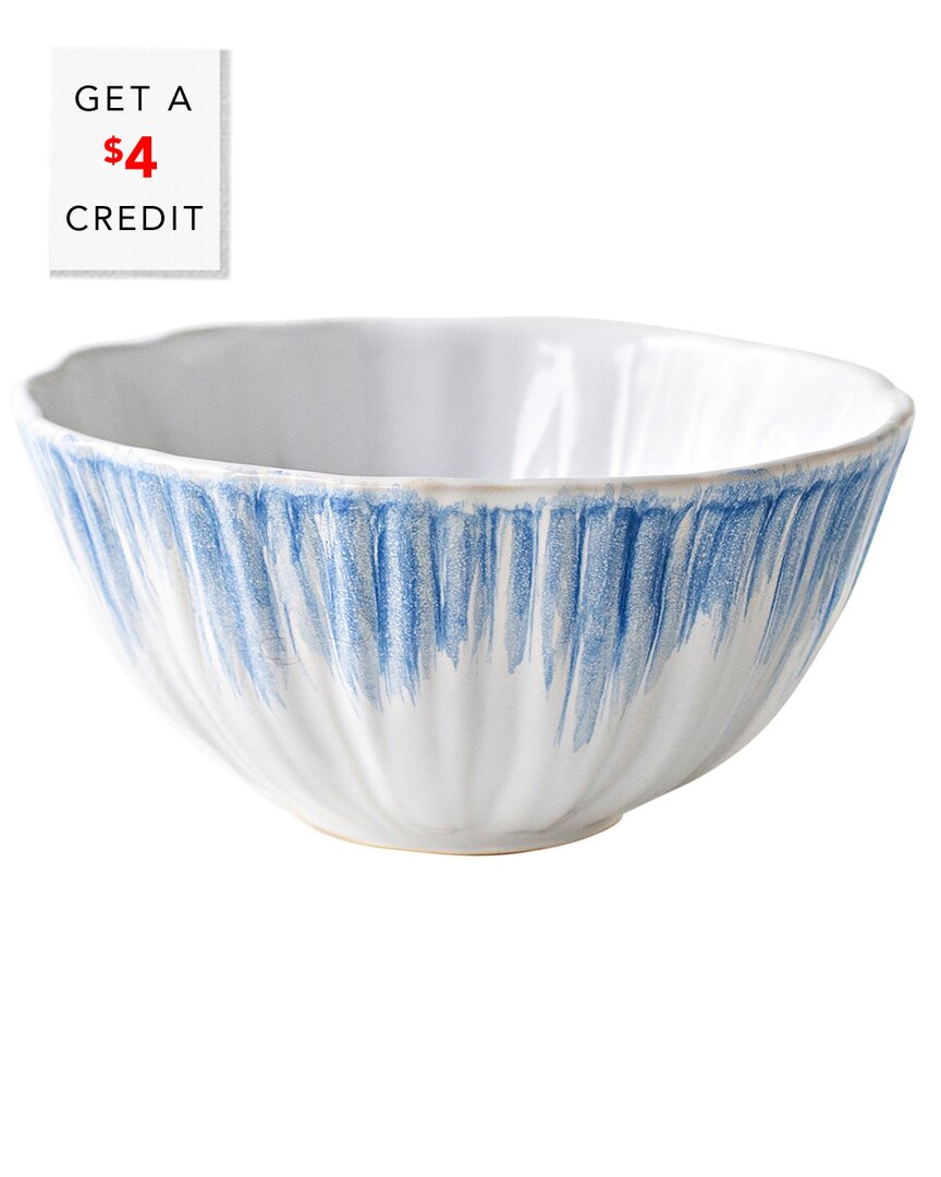 Vietri Viva By Bari Blue And White Cereal Bowl With $3 Credit
