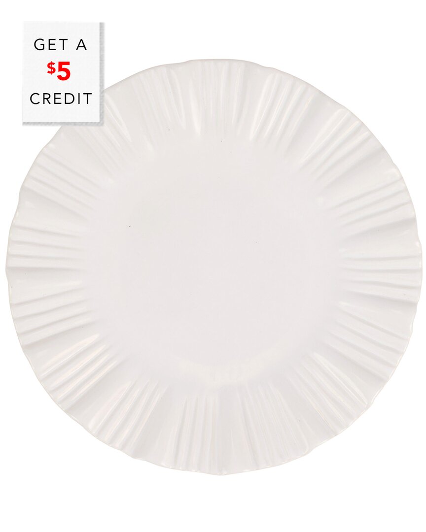 Vietri Viva By  Bari White European Dinner Plate With $3 Credit