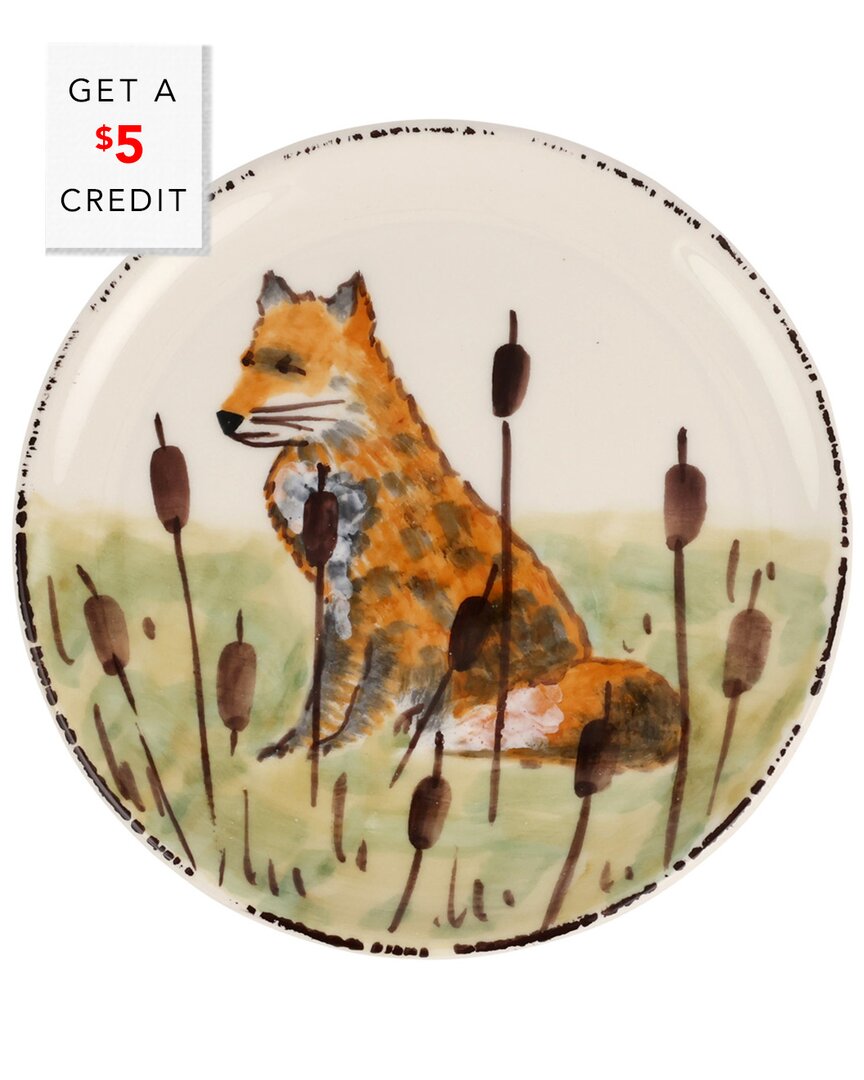 Vietri Wildlife Fox Canape Plate With $4 Credit