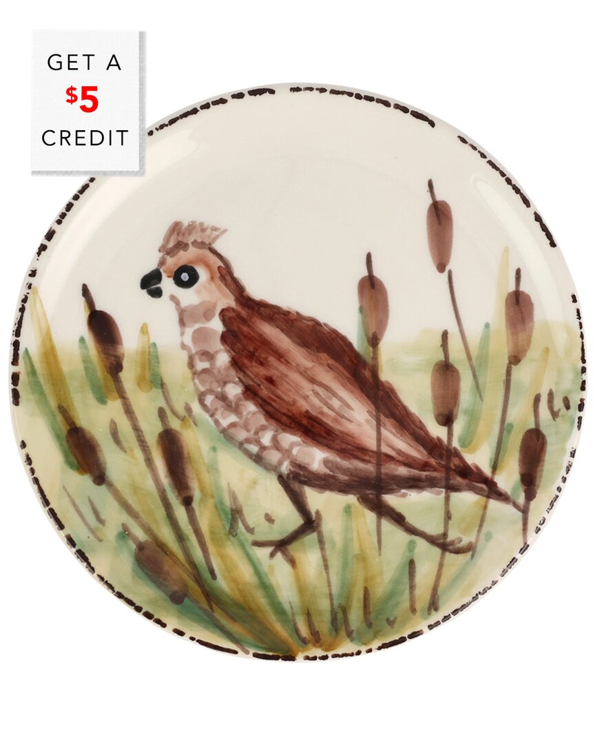 Vietri Wildlife Quail Canape Plate With $4 Credit