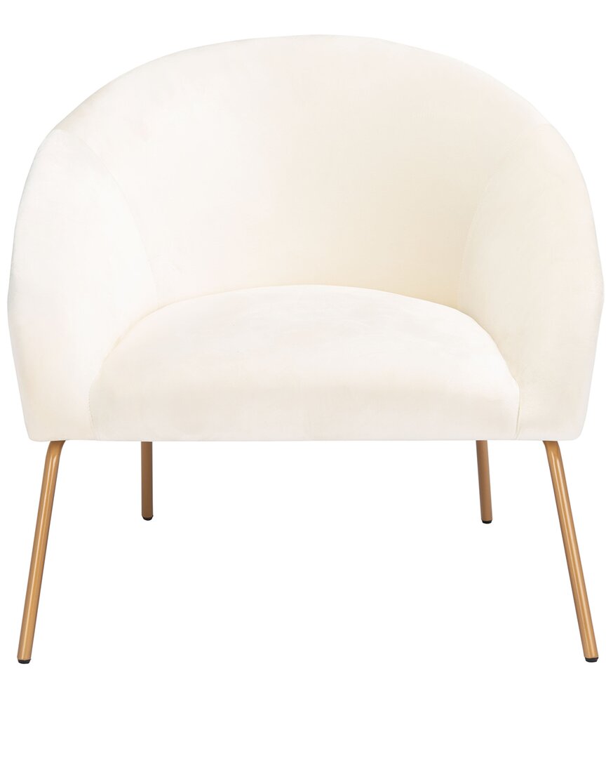 Safavieh Mandi Cream Velvet Accent Chair In Cream