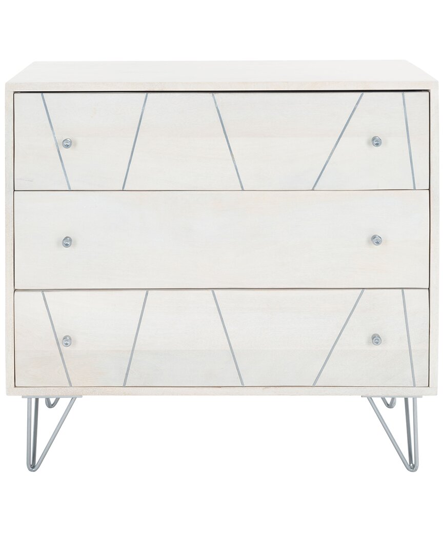 Safavieh Marigold Silver 3 Drawer Chest In White