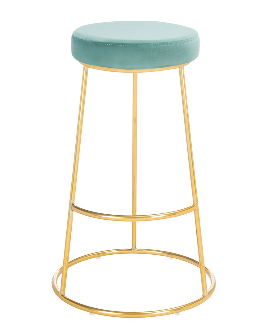 Safavieh Sabina Green Round Bar Stool In Seafoam
