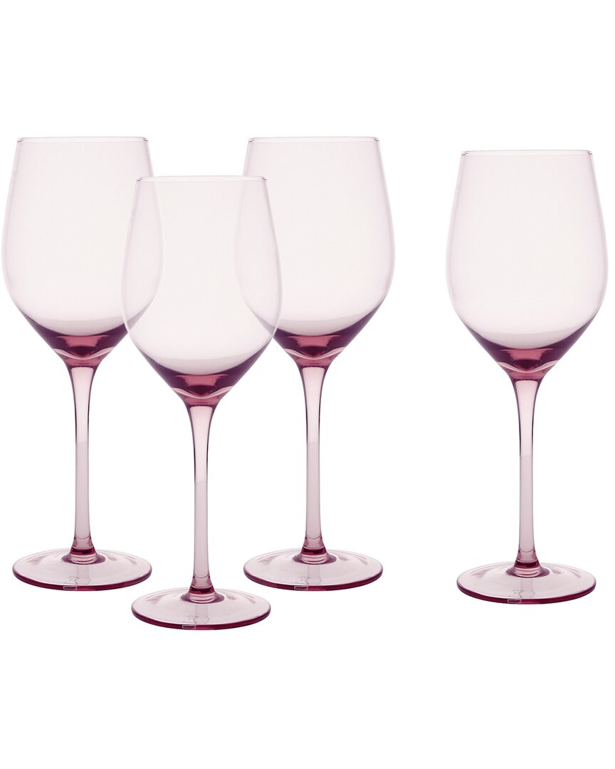 Fortessa Set Of 4 Gala Glass Pink Universal Wine Glasses In Pink