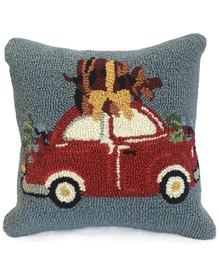 The Rug Market Holiday Pinecone Car 16x16in Rug In Blue