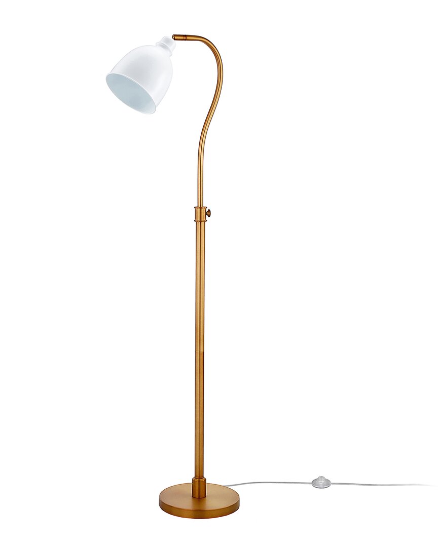 Abraham + Ivy Vincent Brass Finish Floor Lamp With Matte White Shade In Gold