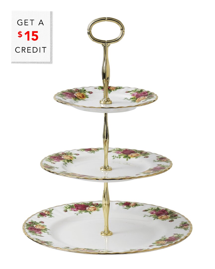 Shop Royal Albert Old Country Roses 3-tier Cake Stand With $15 Credit