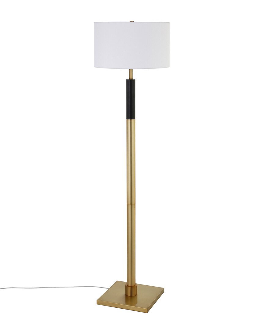 Abraham + Ivy Teagan Two Tone Brass And Black Floor Lamp In Gold