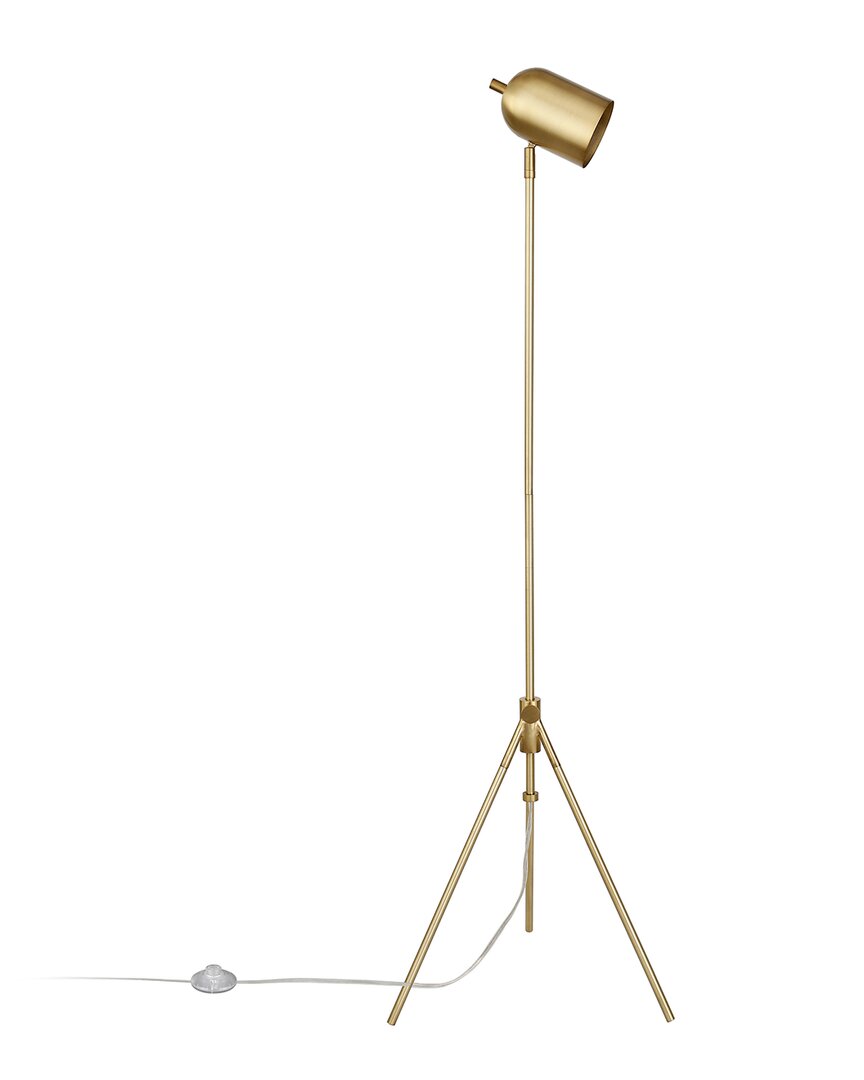 Abraham + Ivy Bruno Brass Finish Tripod Floor Lamp In Gold