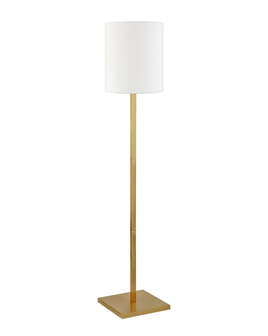 Abraham + Ivy Braun Brass Finish Floor Lamp With Square Base In Gold