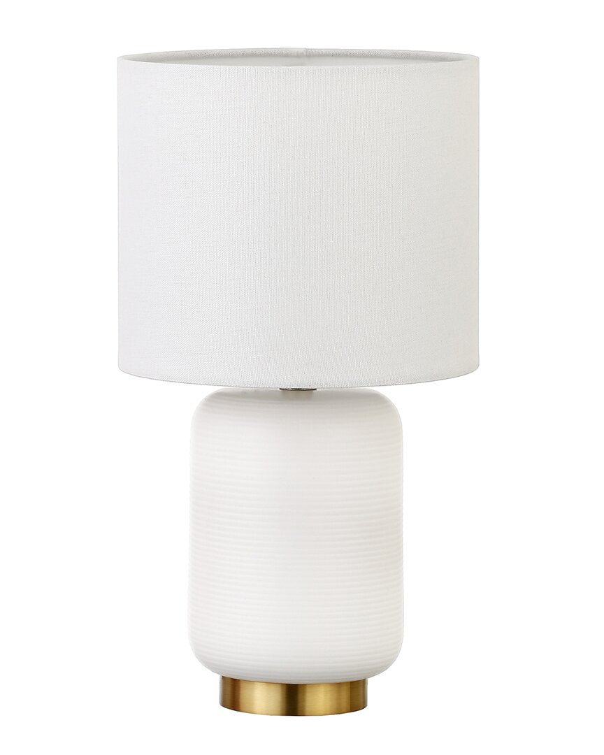 Abraham + Ivy Lambert Matte White Ceramic Mini Accent Lamp
