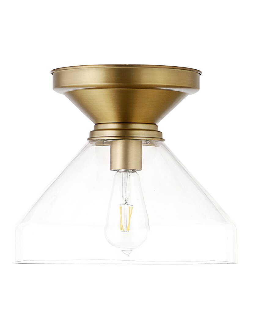 Abraham + Ivy Abbott Brushed Brass Semi Flush Mount Ceiling Light In Gold