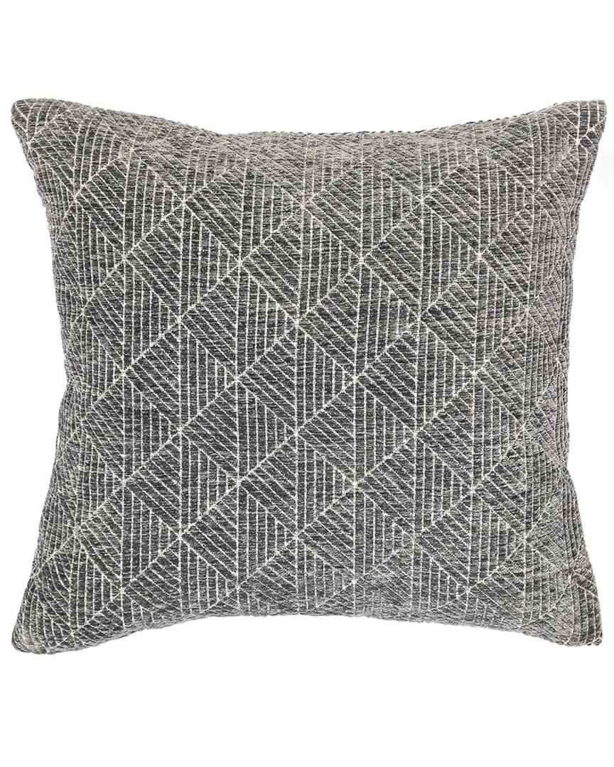 Freshmint Logan Geometrico Reversible Chenille Pillow In Gray