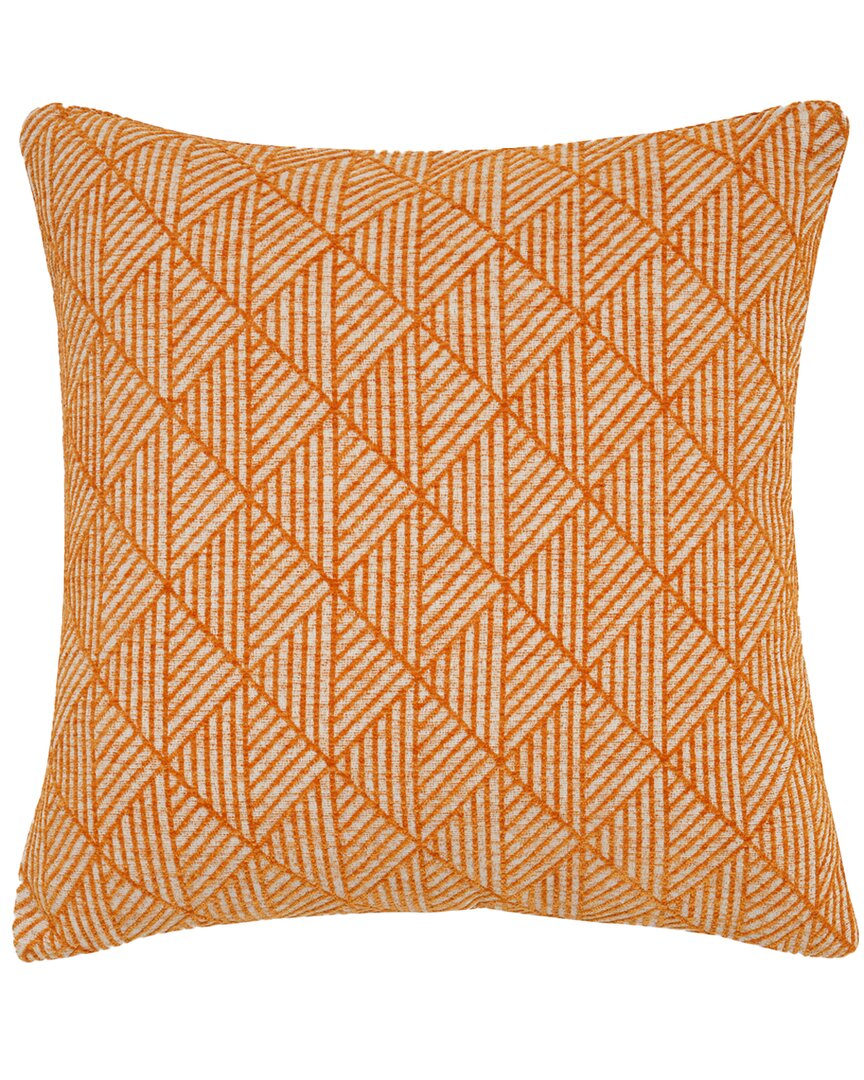 Freshmint Logan Geometrico Reversible Chenille Pillow In Orange