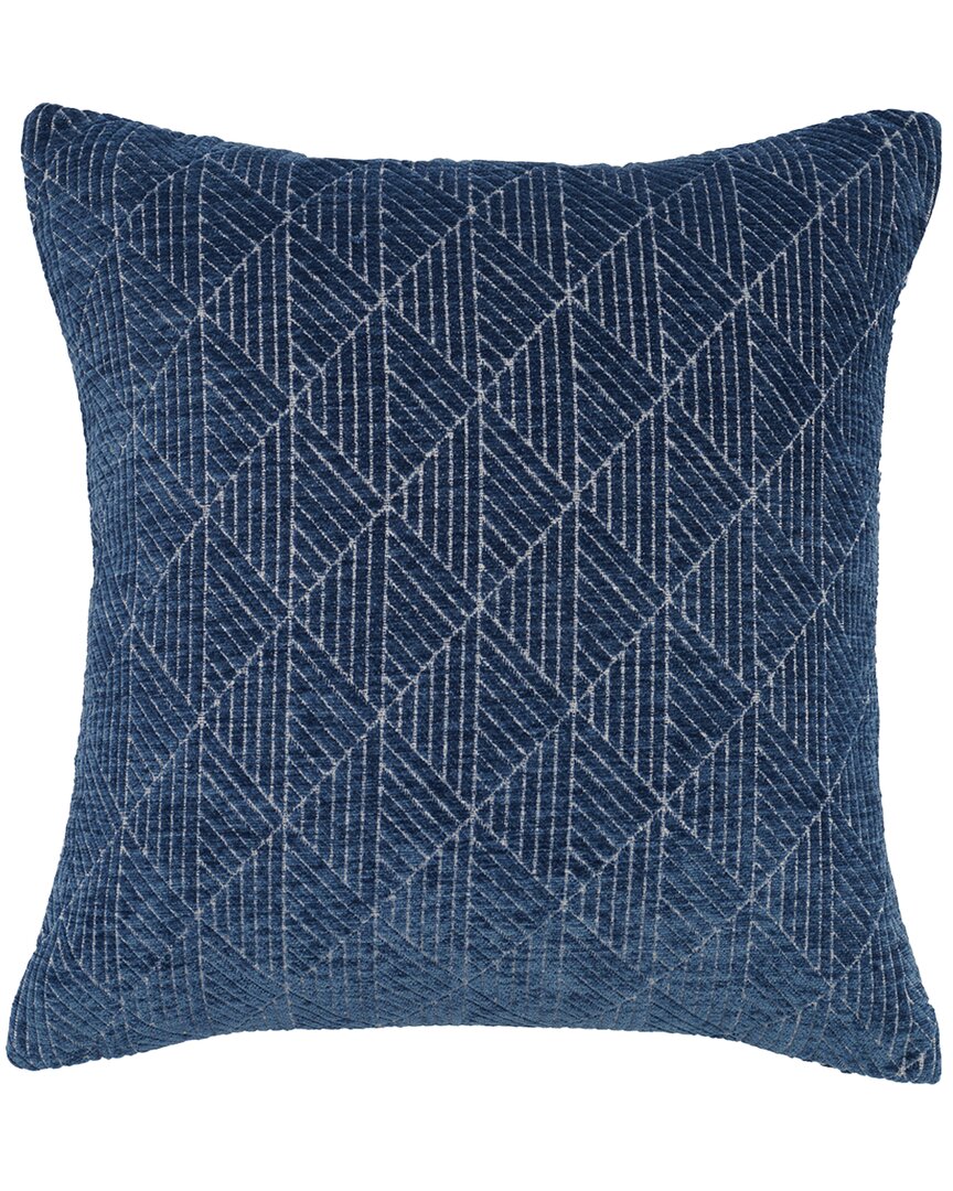 Freshmint Logan Geometrico Reversible Chenille Pillow In Blue