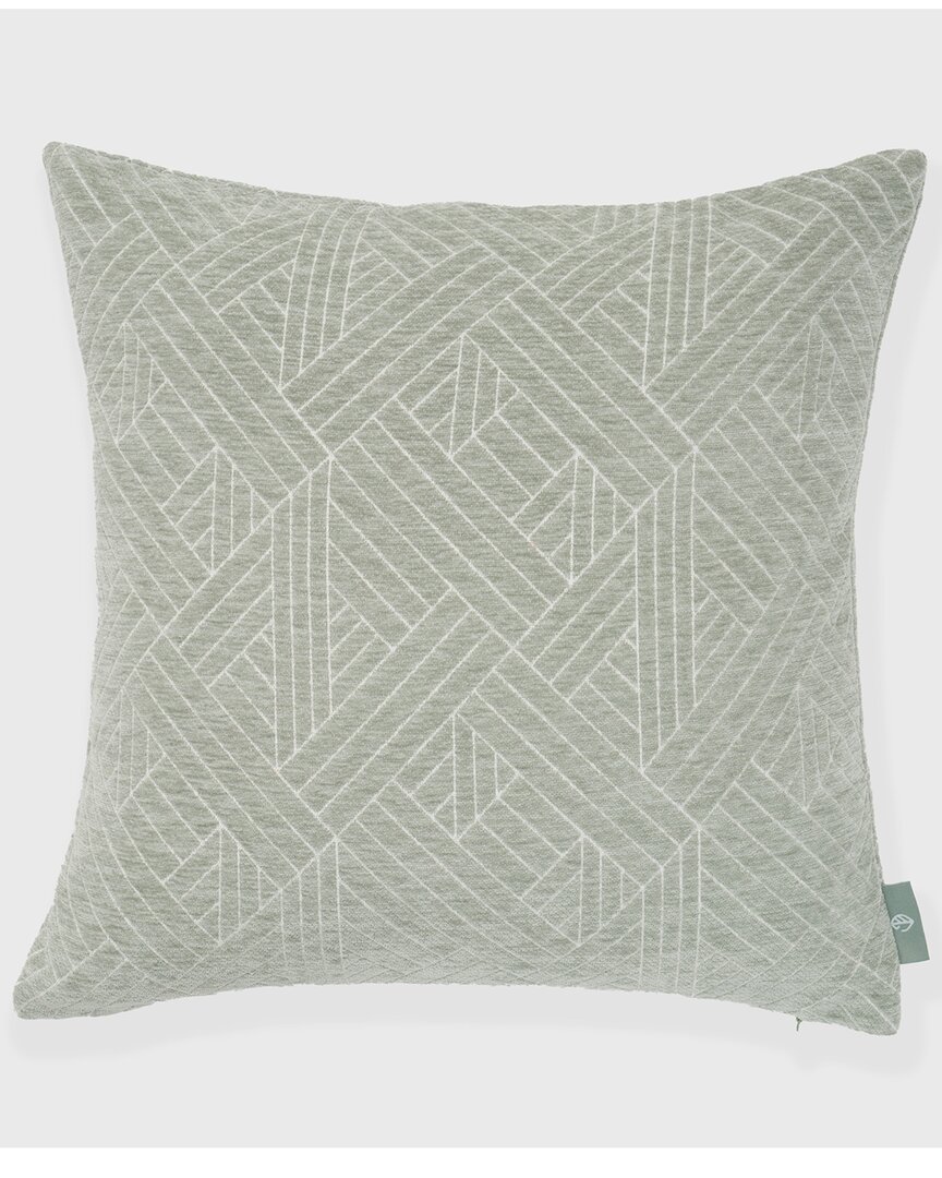 Freshmint Anke Woven Geometric Pillow In Green