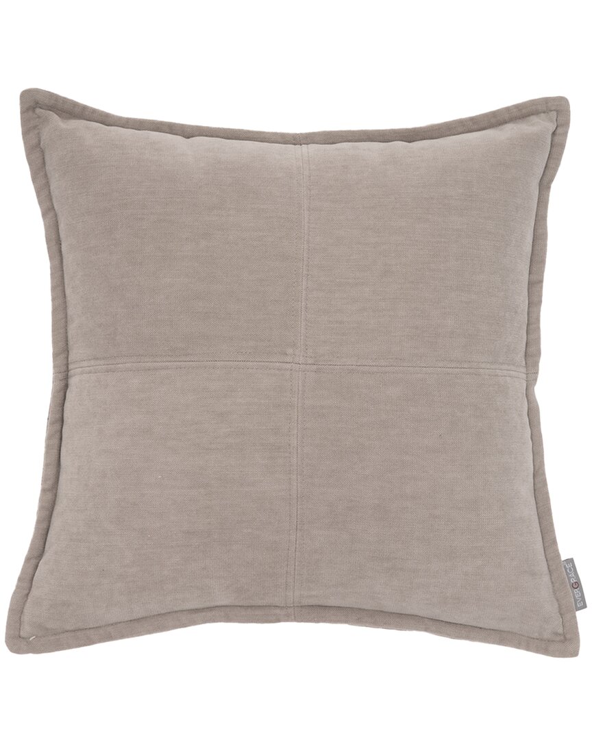 Evergrace Lambent Cross Stitch Square Pillow In Gray