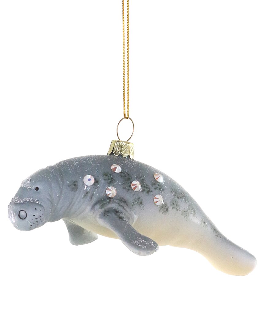 Cody Foster & Co. Manatee Ornament In Gray