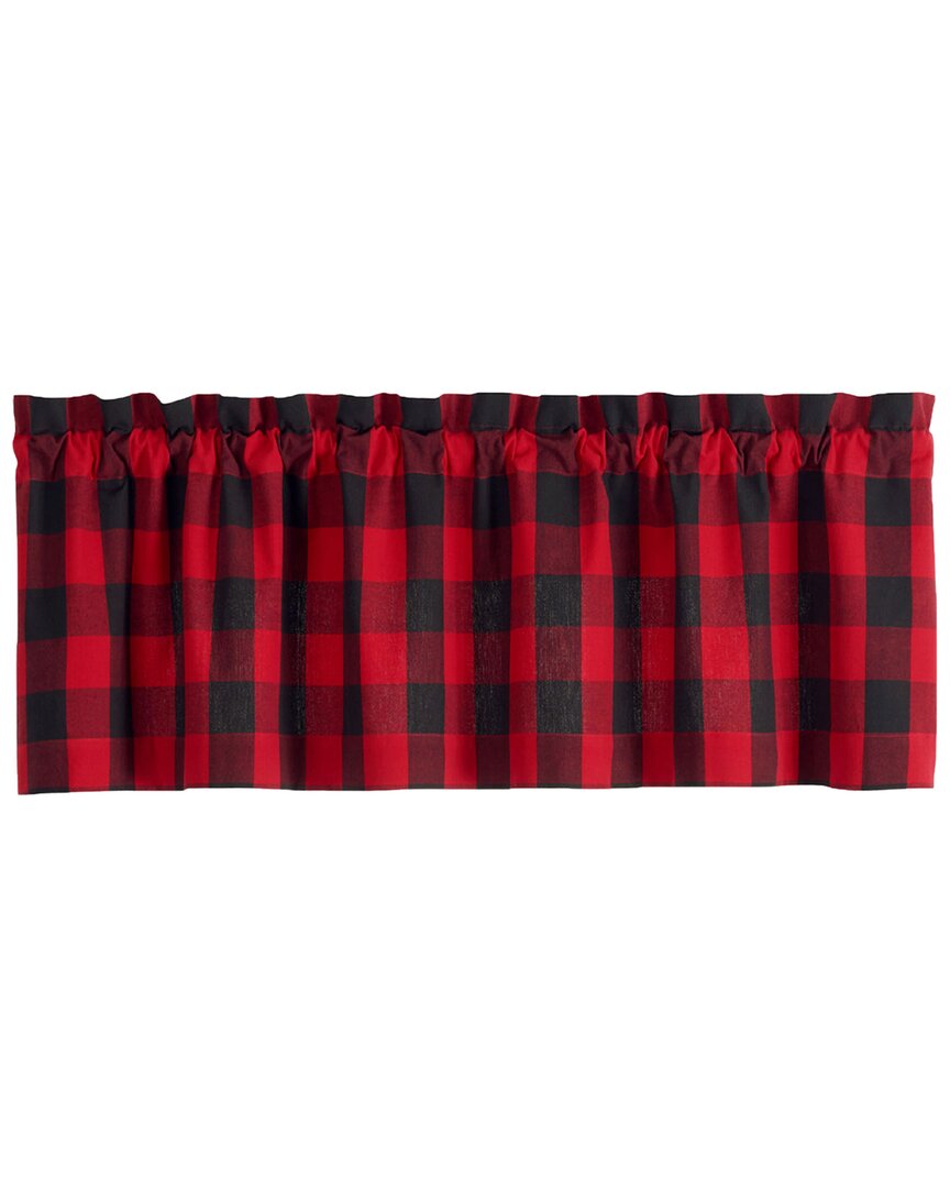 Elrene Farmhouse Living Holiday Buffalo Check Window Valance In Red