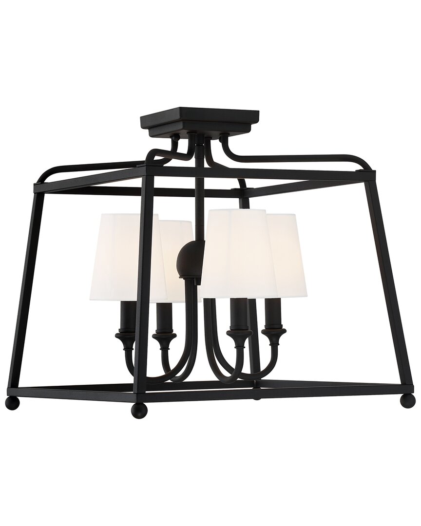 Shop Crystorama Libby Langdon For  Sylvan 4-light Black Forged Ceiling Mount