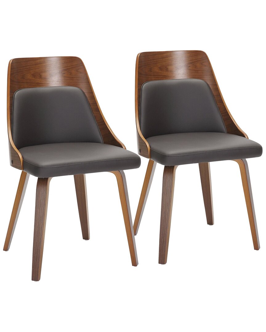 Lumisource Set Of 2 Anabelle Bent Wood Chairs In Brown
