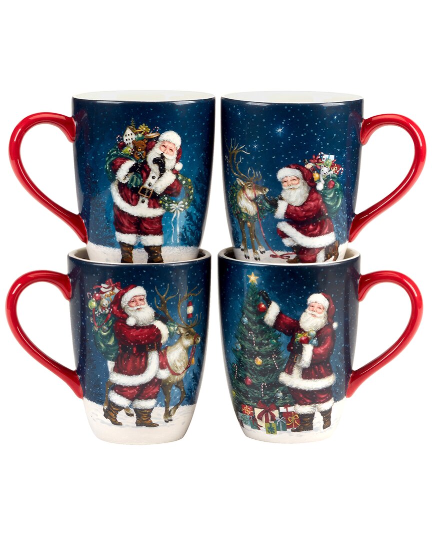 Certified International Santa's Secret Set Of 4 Mugs