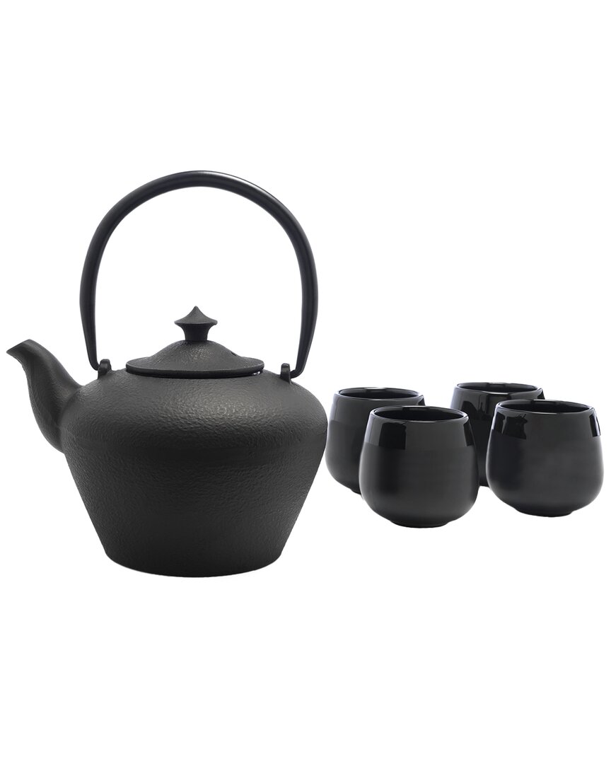Bredemeijer Chengdu 34oz Cast Iron Teapot Set With 4 Mugs