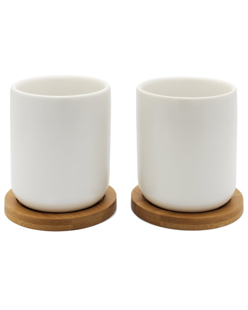 Bredemeijer Umea Set Of Two 200ml Tea Mugs With Coasters