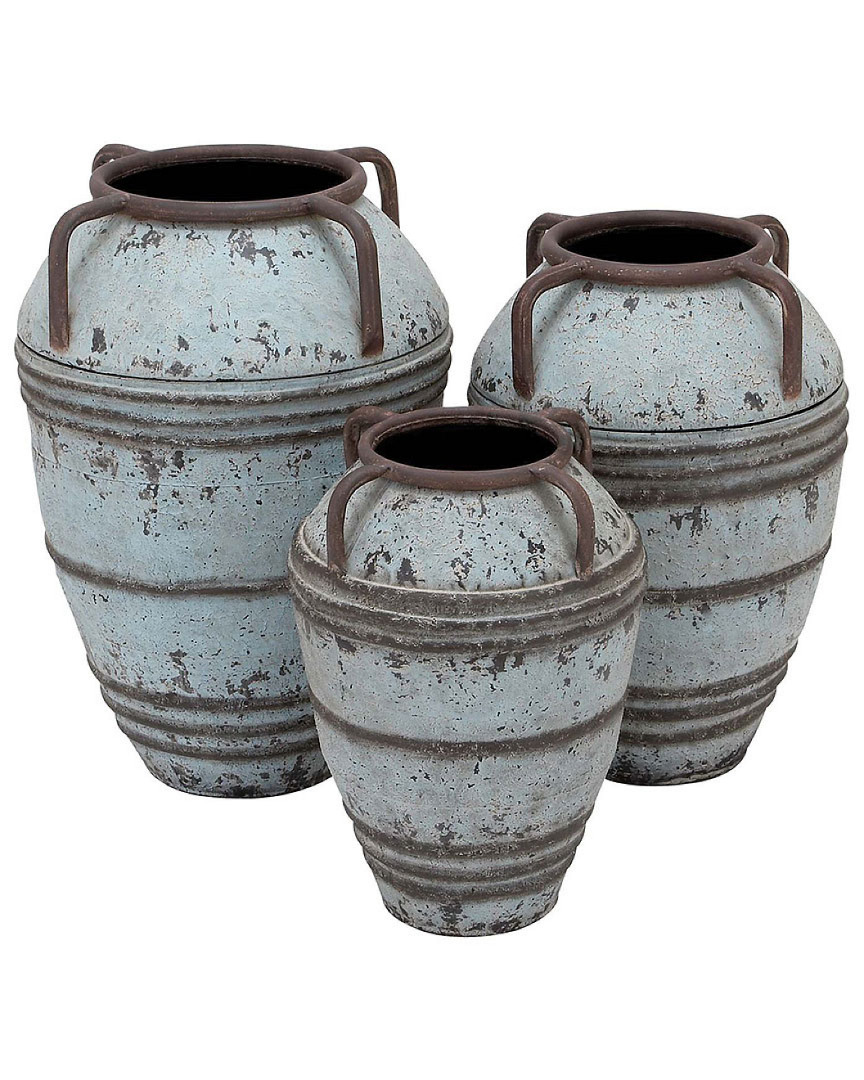 Peyton Lane Set Of 3 Metal Vases