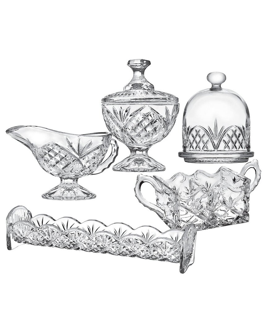Godinger Dublin Crystal 5pc Host & Server Set