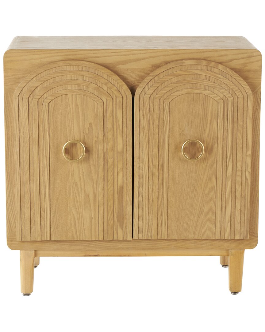 Peyton Lane Geometric Wooden Art Deco Inspired Carved Arch 2-door Cabinet