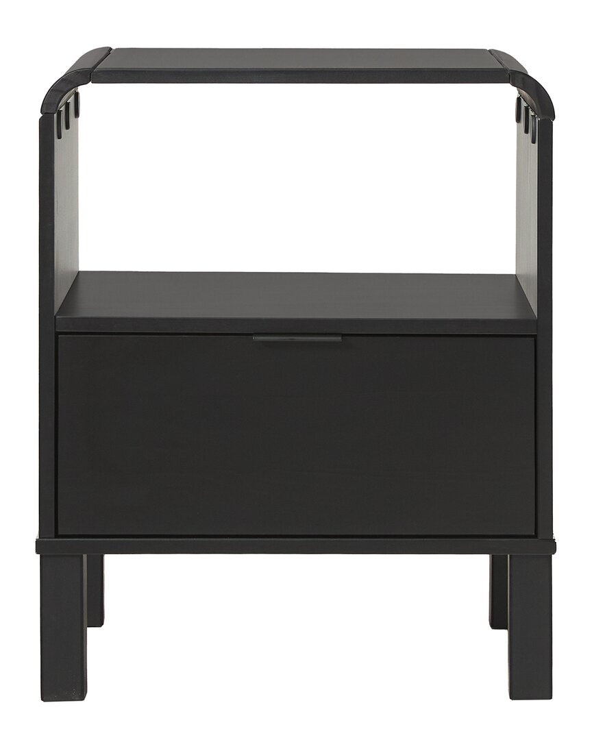 Walker Edison 24in Rounded Edge 1-drawer Nightstand In Gray