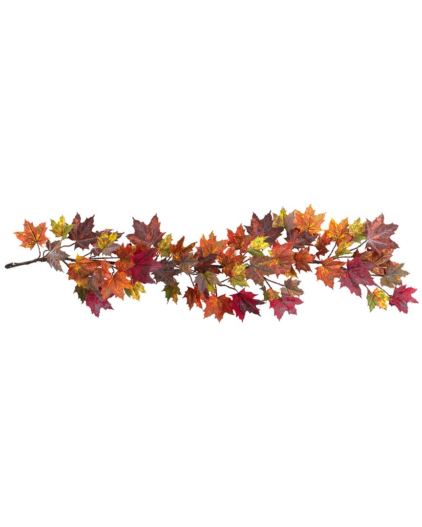 Nearly Natural 60in Maple Leaf Garland In Multi
