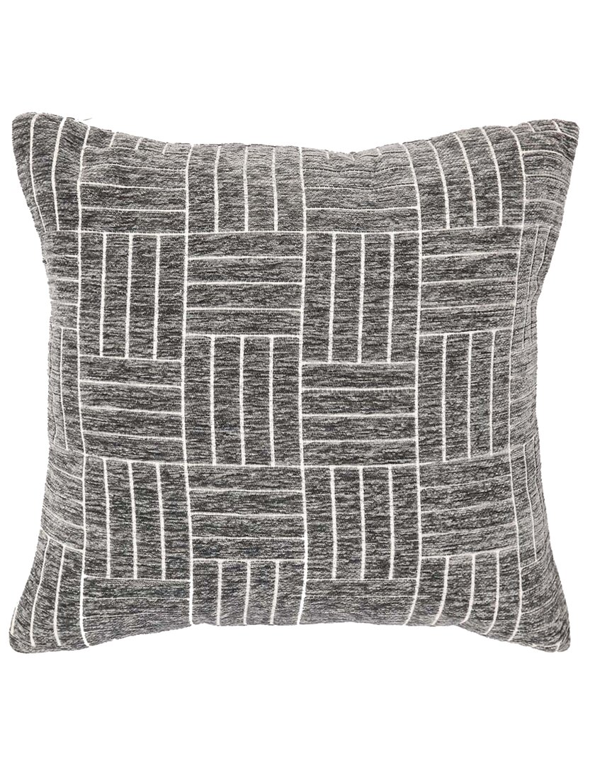 Freshmint Obreon Staggered Stripe Chenille Pillow In Gray