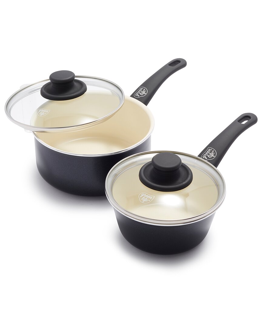 Greenlife Soft Grip Healthy Ceramic Nonstick 1qt & 2qt Saucepan Set