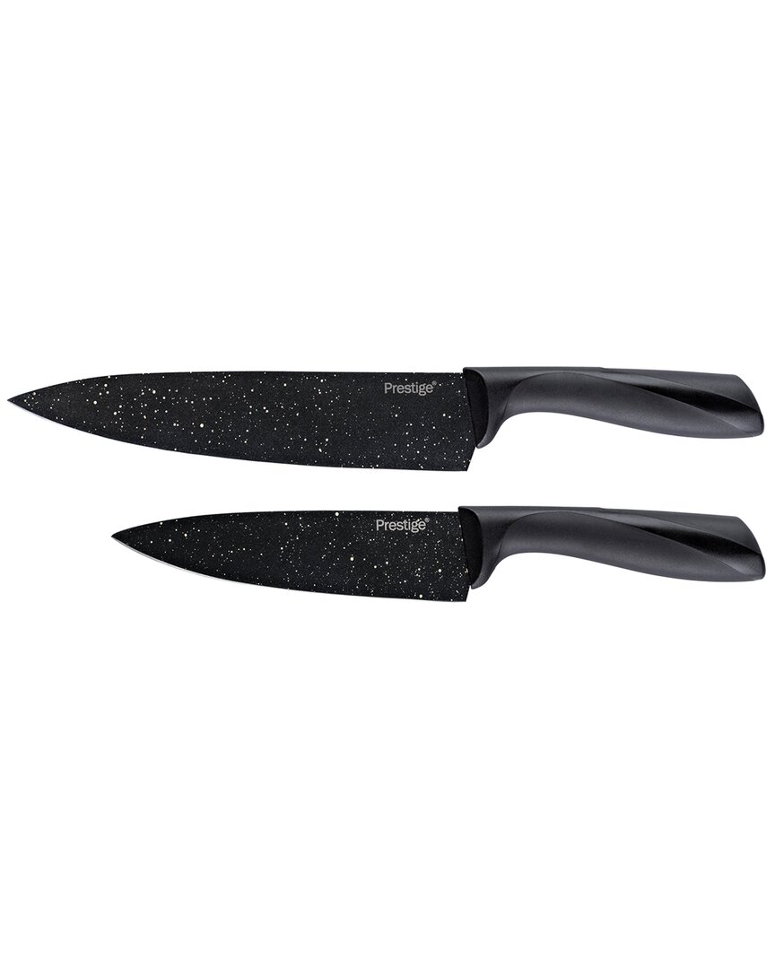Prestige Stone Quartz Nonstick Knife 2pc Set In Black