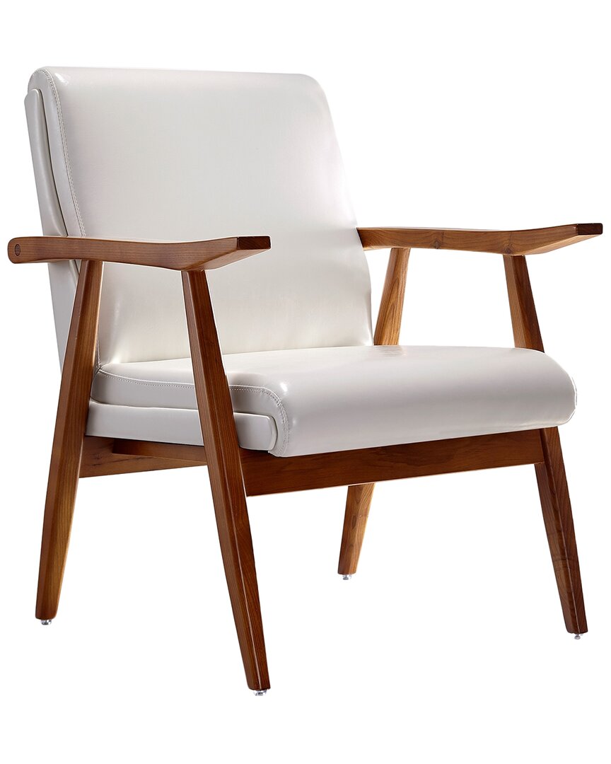 Manhattan Comfort Arch Duke Accent Chair In White And Amber