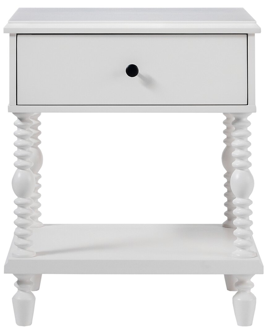 Walker Edison Vivienne  Ez Assembly ™ Premium Solid Wood Spindle  1-drawer Nightstand In White