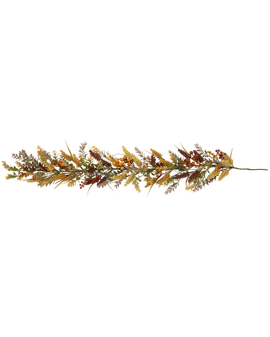 Northlight Real Touch Greenery And Berries Artificial Fall Harvest Garland In Brown