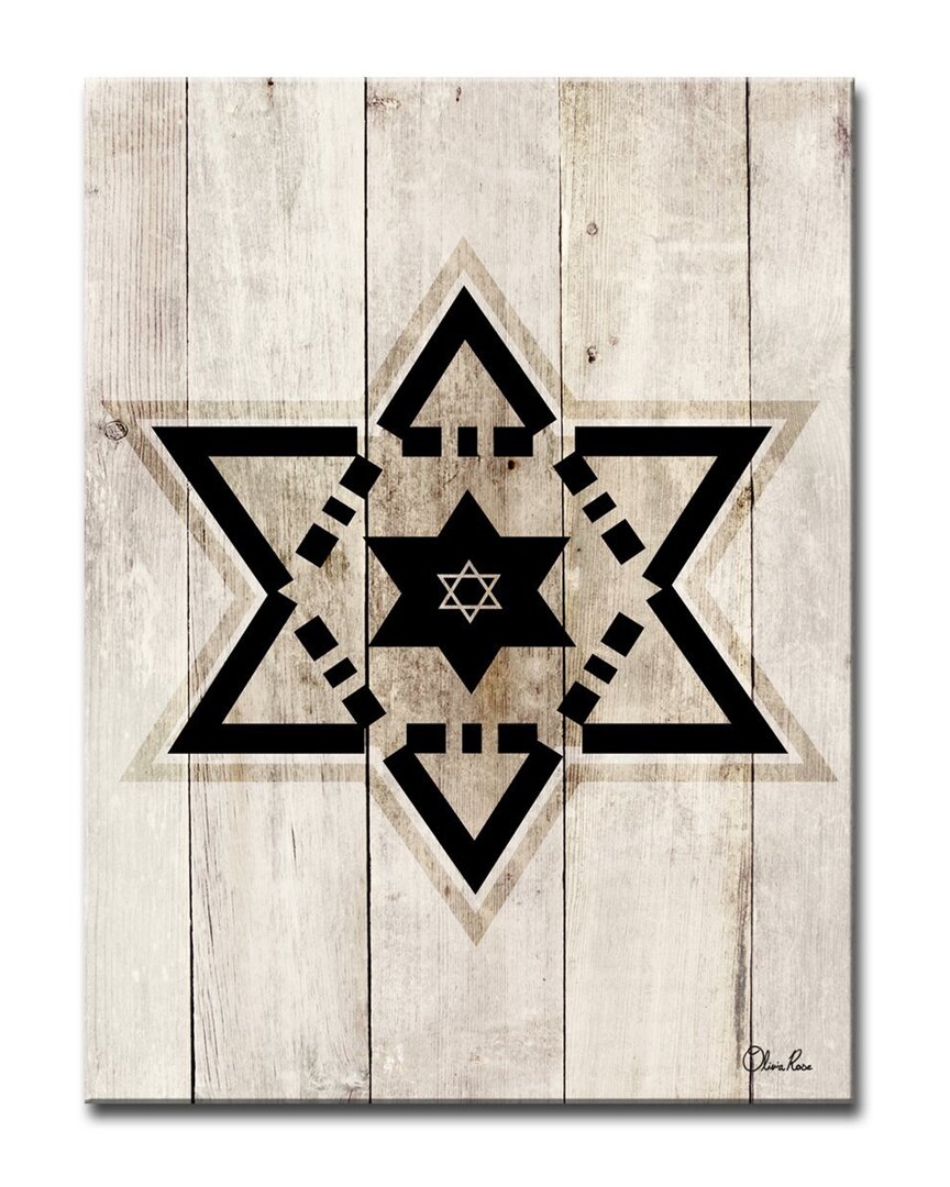 Ready2hangart Star Of David Viii Wrapped Canvas Wall Art By Olivia Rose