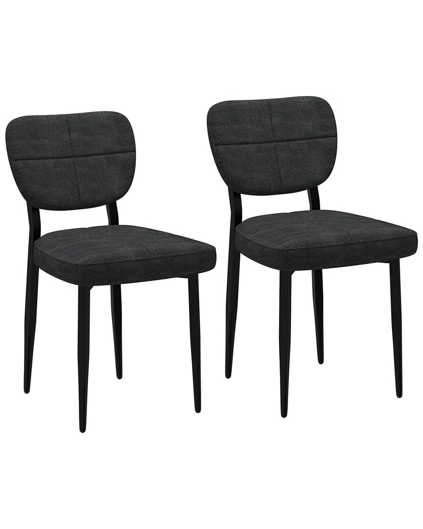 Worldwide Home Furnishings Set Of 2 Modern Dining Chair In Grey