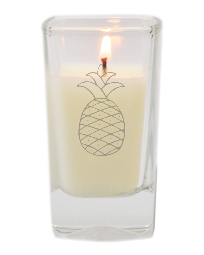 Carved Solutions Pineapple Glass Votive Candle Unscented